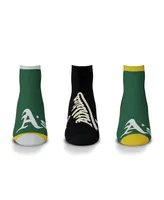 Men's and Women's For Bare Feet Oakland Athletics Flash Ankle Socks 3-Pack Set