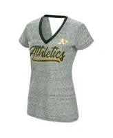 Women's Touch Green Oakland Athletics Halftime Back Wrap Top V-Neck T-shirt