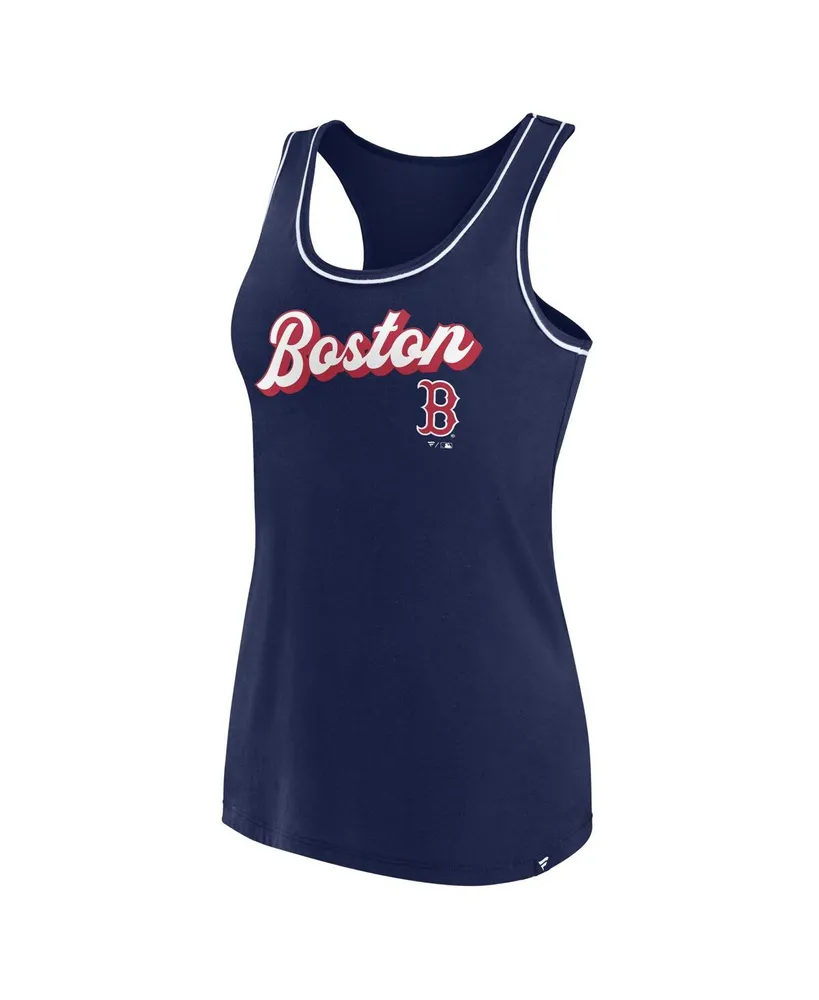Women's Fanatics Navy Boston Red Sox Wordmark Logo Racerback Tank Top