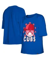 Big Girls New Era Royal Chicago Cubs Team Half Sleeve T-shirt