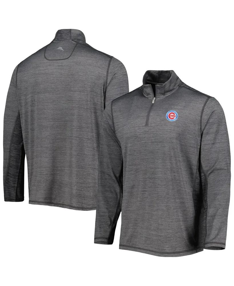 Men's Tommy Bahama Charcoal Chicago Cubs Delray IslandZone Half-Zip Top