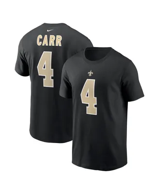 Men's Nike Derek Carr Black New Orleans Saints Player Name and Number T-shirt