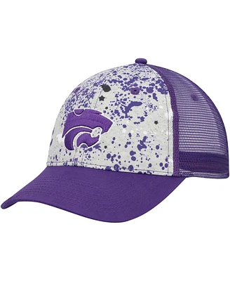 Men's Colosseum Gray, Purple Kansas State Wildcats Love Fern Trucker Snapback Hat