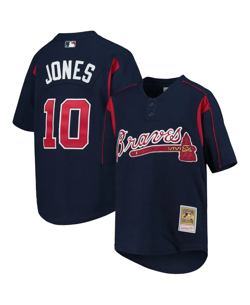 Chipper Jones Atlanta Braves Mitchell & Ness Youth Cooperstown Collection  Mesh Batting Practice Jersey - Navy