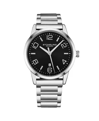 Stuhrling Men's Symphony Silver-tone Stainless Steel , Dial , 50mm Round Watch