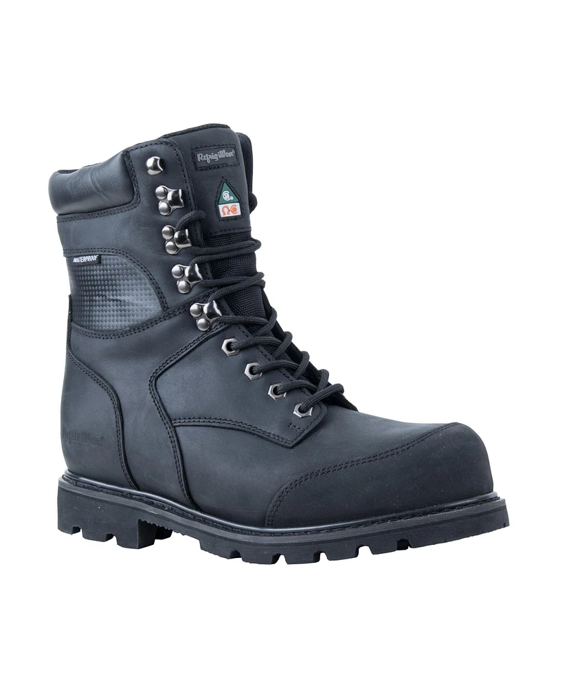 RefrigiWear Men's Platinum Leather Warm Insulated Waterproof Non-Slip Work Boots