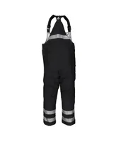 RefrigiWear Men's Insulated Softshell Enhanced Visibility Reflective Bib Overalls