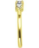 Giani Bernini Cubic Zirconia Three Stone Toe Ring in 18k Gold-Plated Sterling Silver, Created for Macy's