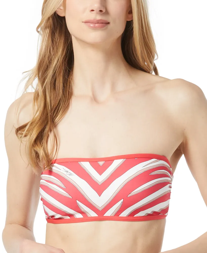 Michael Kors Women's Convertible Striped Bandeau Bikini Top