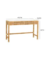 Tov Furniture Amara Natural Rattan Desk