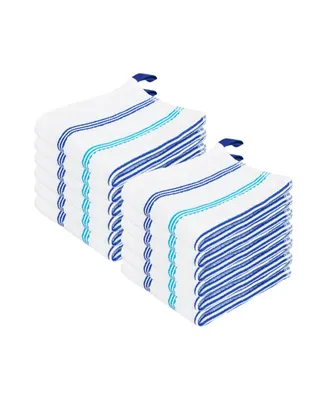 Sloppy Chef Premier Cotton Dishcloths (12 Pack), Striped Pattern, 100% Cotton, 13x13 Absorbent Kitchen Cleaning Dish Towels