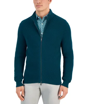 Alfani Men's Heavy Rib Zip-Front Sweater Jacket, Created for Macy's