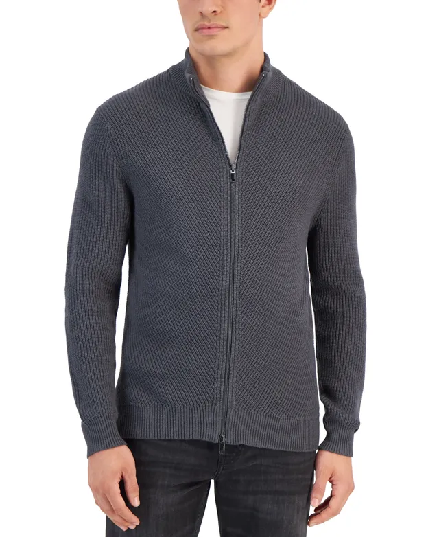 Alfani Men's Zip-Front Sweater Jacket, Created for Macy's - Macy's