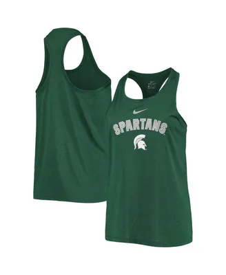 Women's Nike Green Michigan State Spartans Arch and Logo Classic Performance Tank Top