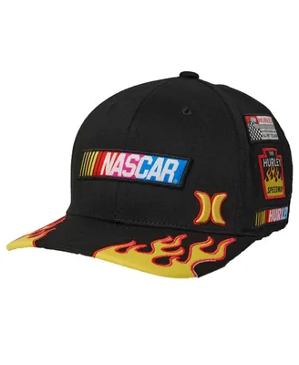 Men's Hurley Black Nascar Tri-Blend Flex Fit Hat