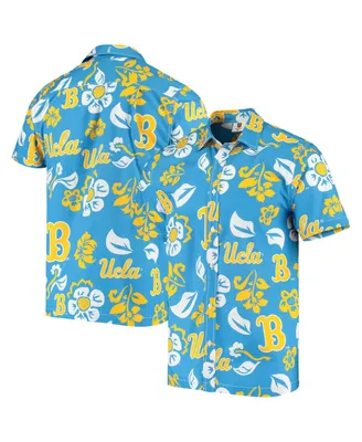 Men's Wes & Willy Blue Ucla Bruins Floral Button-Up Shirt