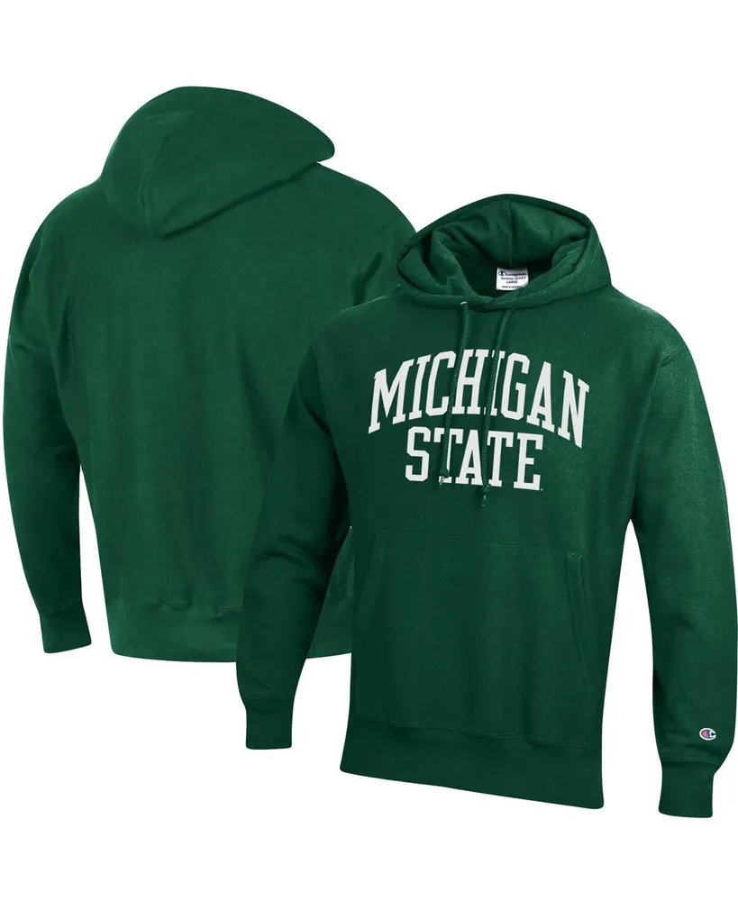 Men's Champion Green Michigan State Spartans Team Arch Reverse Weave Pullover Hoodie