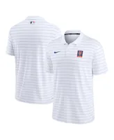 Men's Nike White New York Mets Authentic Collection Striped Performance Pique Polo Shirt