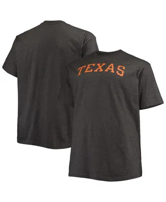 Men's Champion Heathered Charcoal Texas Longhorns Big and Tall Arch Team Logo T-shirt