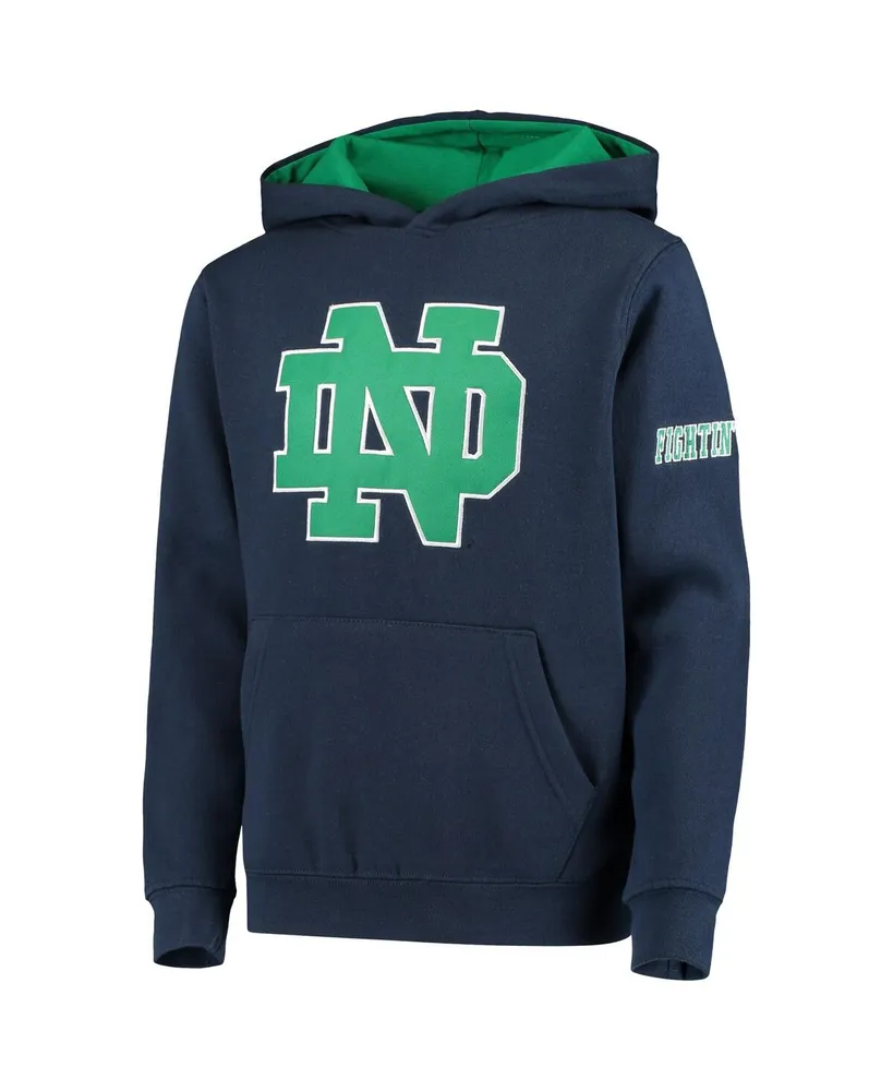 Big Boys and Girls Stadium Athletic Navy Notre Dame Fighting Irish Big Logo Pullover Hoodie