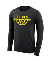 Men's Nike Black Oregon Ducks Basketball Drop Legend Long Sleeve Performance T-shirt