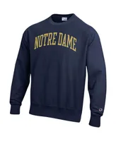 Men's Champion Navy Notre Dame Fighting Irish Arch Reverse Weave Pullover Sweatshirt