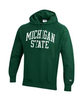 Men's Champion Green Michigan State Spartans Team Arch Reverse Weave Pullover Hoodie