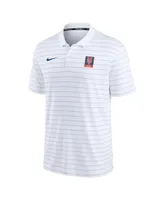 Men's Nike White New York Mets Authentic Collection Striped Performance Pique Polo Shirt