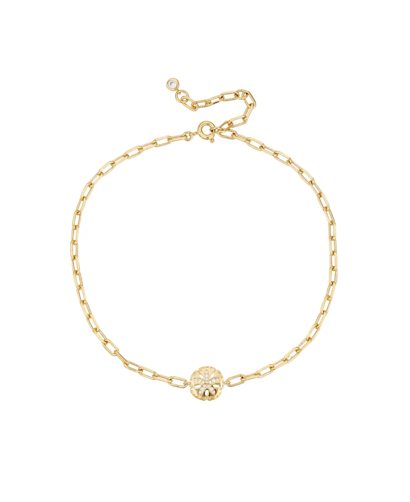 Ava Nadri Gold Cubic Zirconia Sand Dollar Anklet