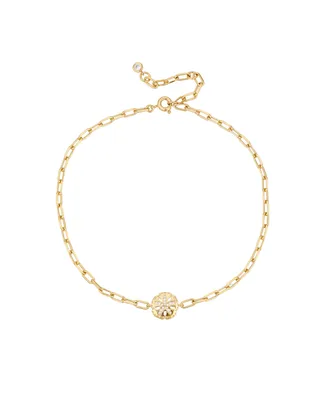 Ava Nadri Gold Cubic Zirconia Sand Dollar Anklet