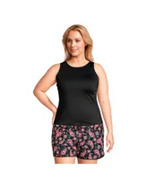 Lands' End Plus Size Long High Neck Upf 50 Modest Tankini Swimsuit Top