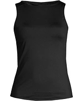 Lands' End Women's Plus Chlorine Resistant High Neck Upf 50 Sun Protection Modest Tankini Swimsuit Top