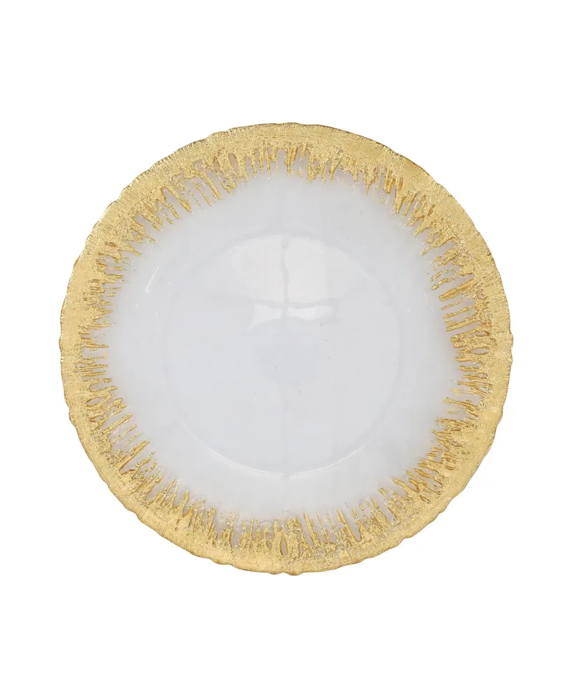 Vietri Rufolo Glass Gold Brushstroke Service Plate, Charger 13"