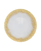 Vietri Rufolo Glass Gold Brushstroke Service Plate, Charger 13"