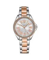 Stuhrling Women's Symphony Rose-Gold Stainless Steel , Silver-Tone Dial , 45mm Round Watch - Rose