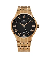 Alexander Men's Triumph Gold-Tone Stainless Steel , Black Dial , 42mm Round Watch