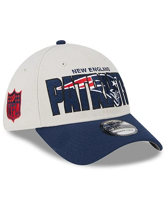 Men's New Era Stone, Navy England Patriots 2023 Nfl Draft 39THIRTY Flex Hat
