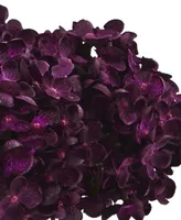 Nearly Natural 8.5"H Hydrangea Artificial Flower Arrangement with Glass Vase