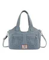 True Religion Women's Horseshoe Stitch Denim Satchel