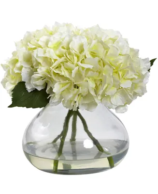 Nearly Natural Large Blooming Hydrangea w/Vase