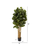 Nearly Natural 5' Fiddle Leaf Fig Artificial Tree
