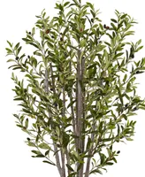 Nearly Natural 6' Olive Artificial Tree in Stone Planter