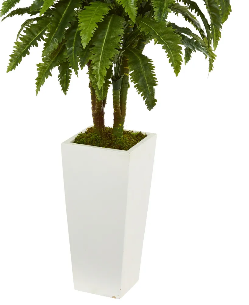 Nearly Natural Marginatum Artificial Plant in White Tower Vase