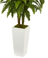 Nearly Natural Marginatum Artificial Plant in White Tower Vase