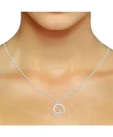 Diamond Spiral 18" Pendant Necklace (1/4 ct. t.w.) in Sterling Silver