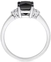 Black Diamond (3/4 ct. t.w.) & White (1/4 Princess-Cut Engagement Ring 14k Gold