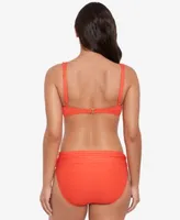 Lauren Ralph Lauren Womens Beach Club Solid Ruffle Bikini Top Ruched Bikini Bottoms