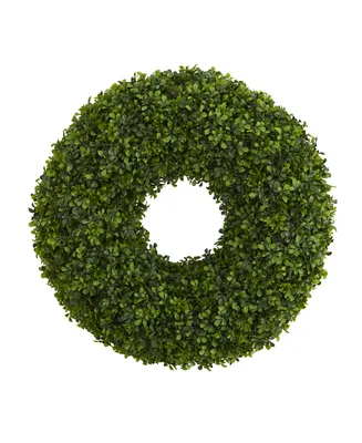 Nearly Natural 28in. Boxwood Artificial Wreath