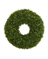 Nearly Natural 28in. Boxwood Artificial Wreath