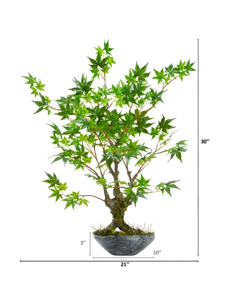 Nearly Natural 30" Maple Bonsai Artificial Tree in Planter